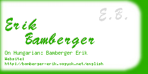 erik bamberger business card